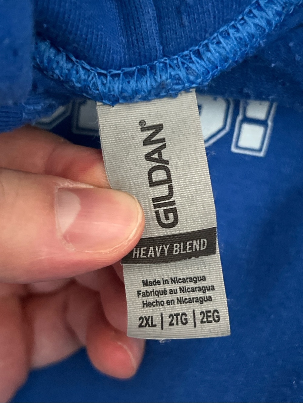 Curling Rocks Graphic Pullover Hoodie Blue Gildan Heavy Blend 2XL - Picture 5 of 7